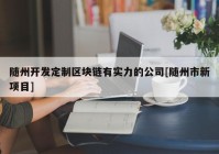 随州开发定制区块链有实力的公司[随州市新项目]