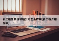 新三板里的区块链公司怎么样啊[新三板介绍视频]